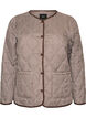 Veste matelass&eacute;e &agrave; petits carreaux et finitions contrastantes, Marron, Packshot image number 0