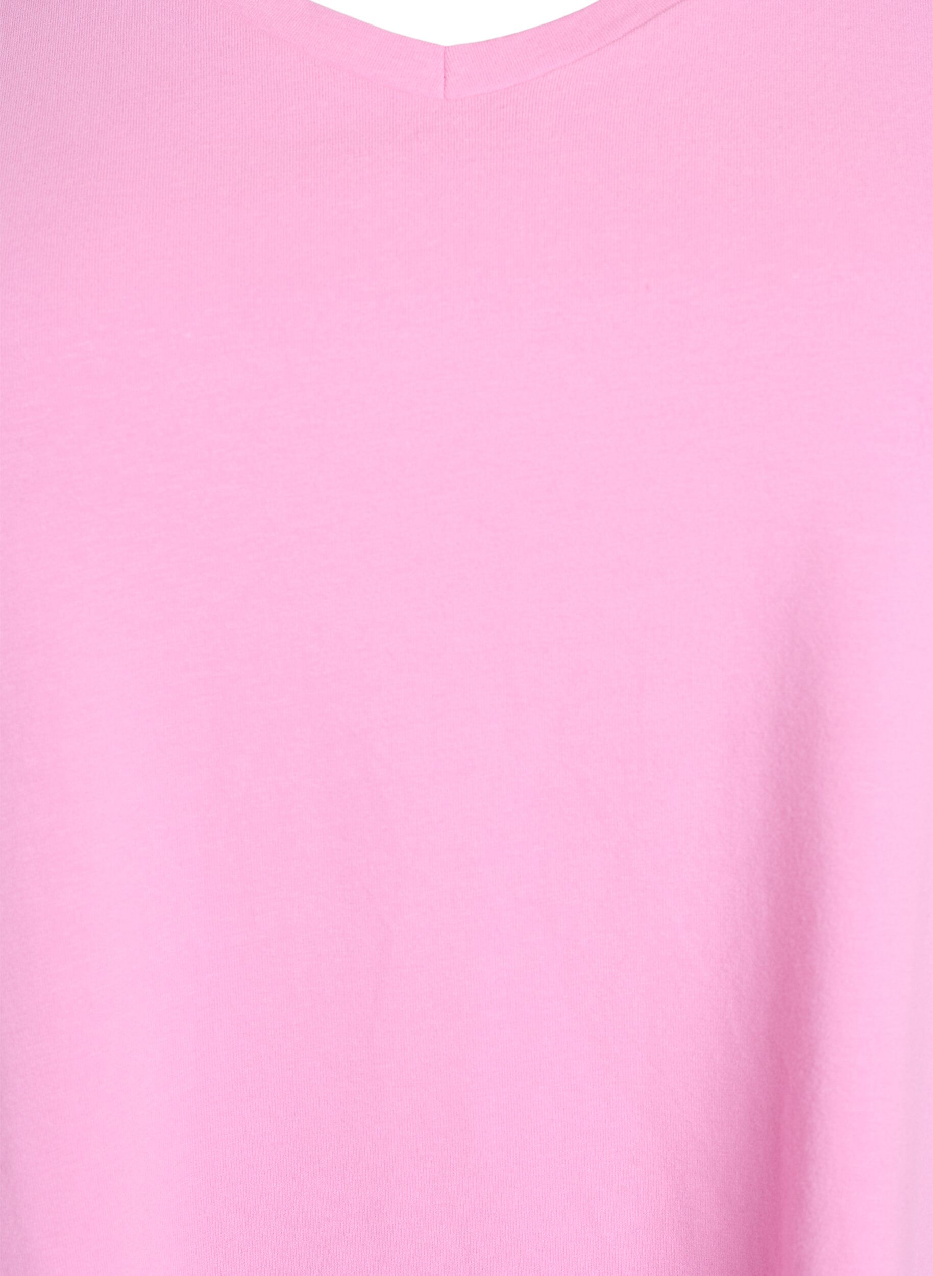 ZizziT-shirt basique en coton de couleur unie, Rose, Packshot image number 2
