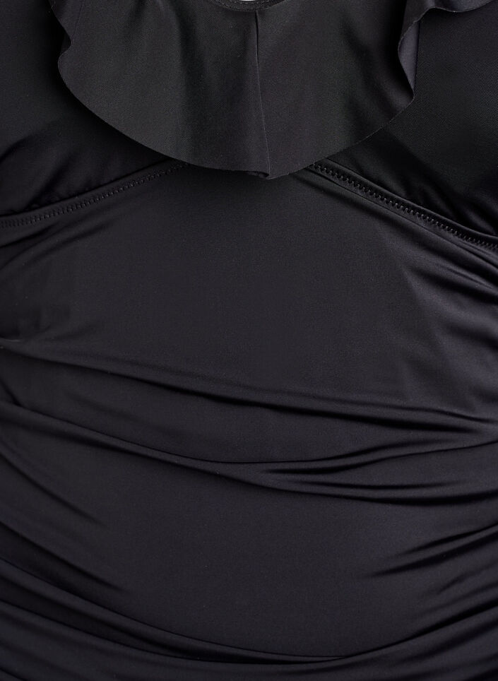 Maillot de bain avec volants et coussinets amovibles, Noir, Packshot image number 2