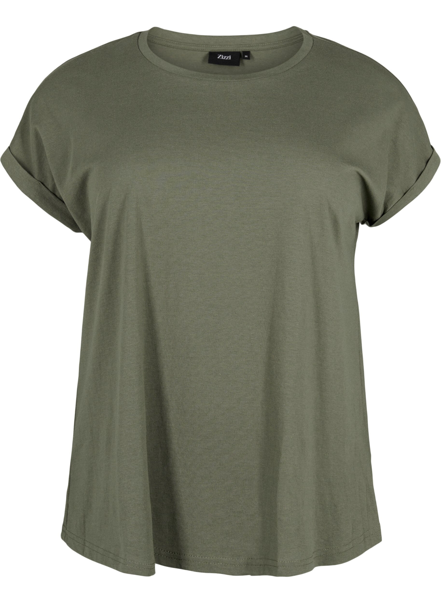 T-shirt &agrave; manches courtes en coton m&eacute;lang&eacute;