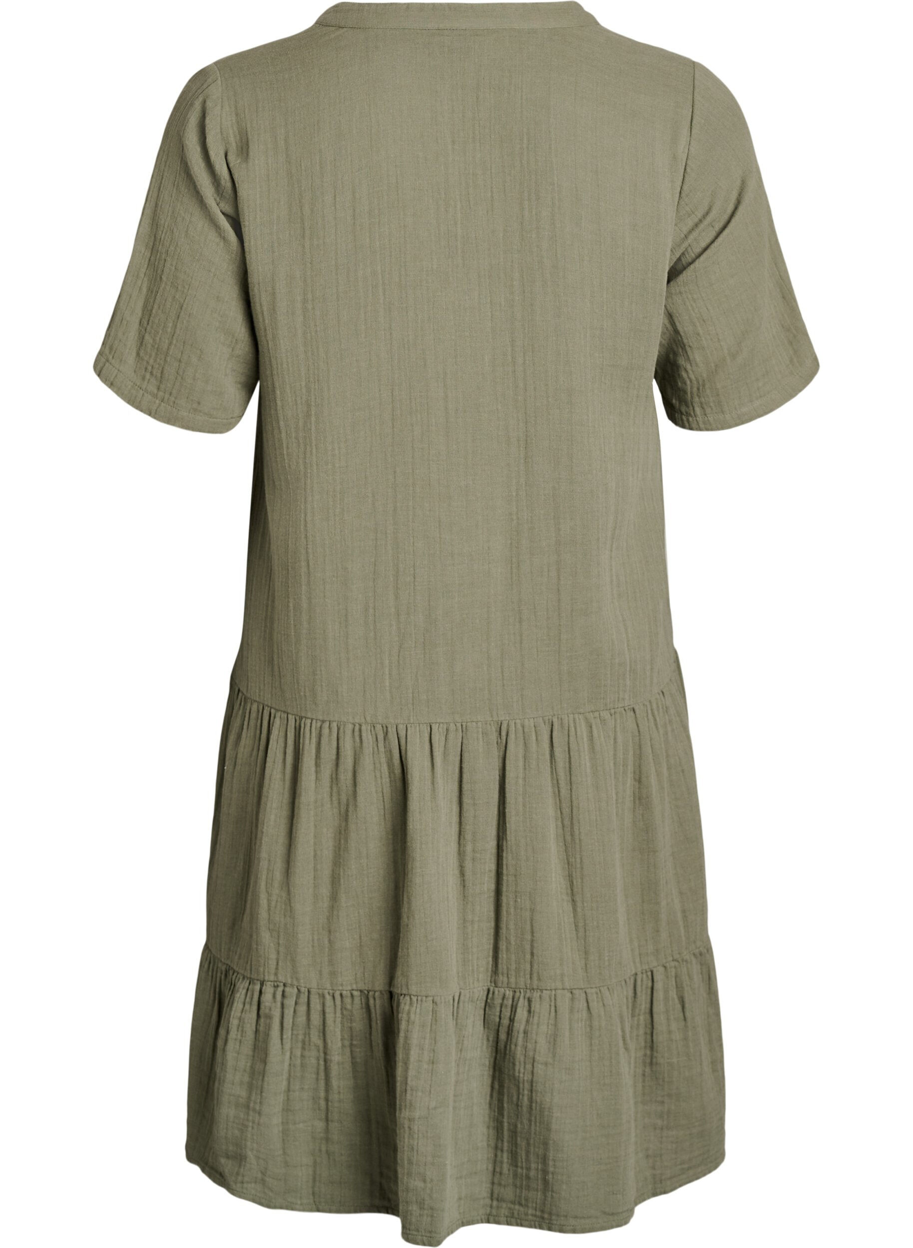 ZizziRobe courte &eacute;vas&eacute;e en mousseline de coton, Vert, Packshot image number 1