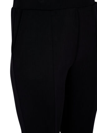 Pantalons évasés avec des fentes devant, Black, Packshot image number 2
