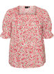Blouse en coton avec encolure carr&eacute;e, Rouge, Packshot image number 0