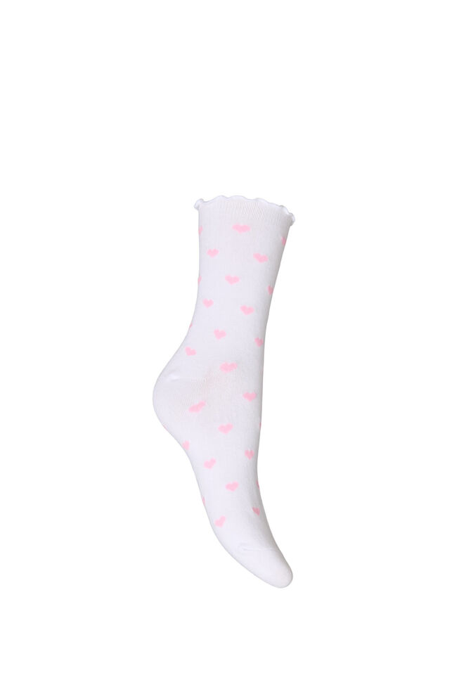 Chaussettes en coton &agrave; motifs, Blanc, Packshot image number 1