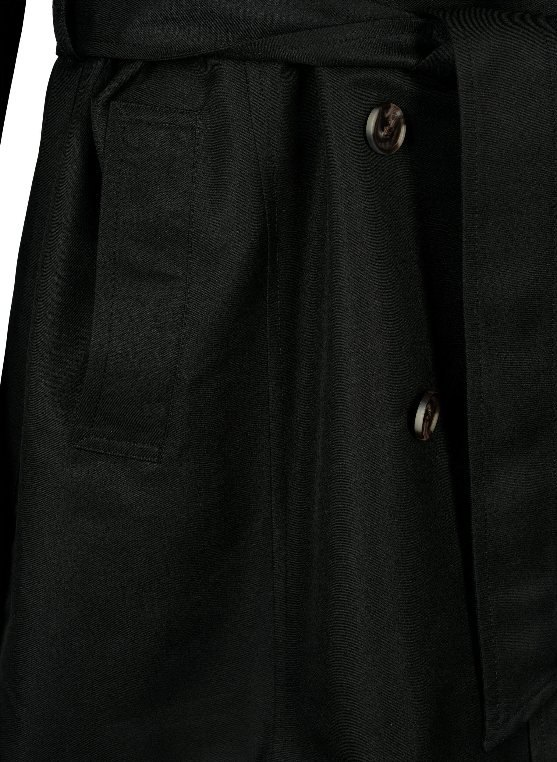 Zizzi Trench court avec ceinture, Noir, Packshot image number 3