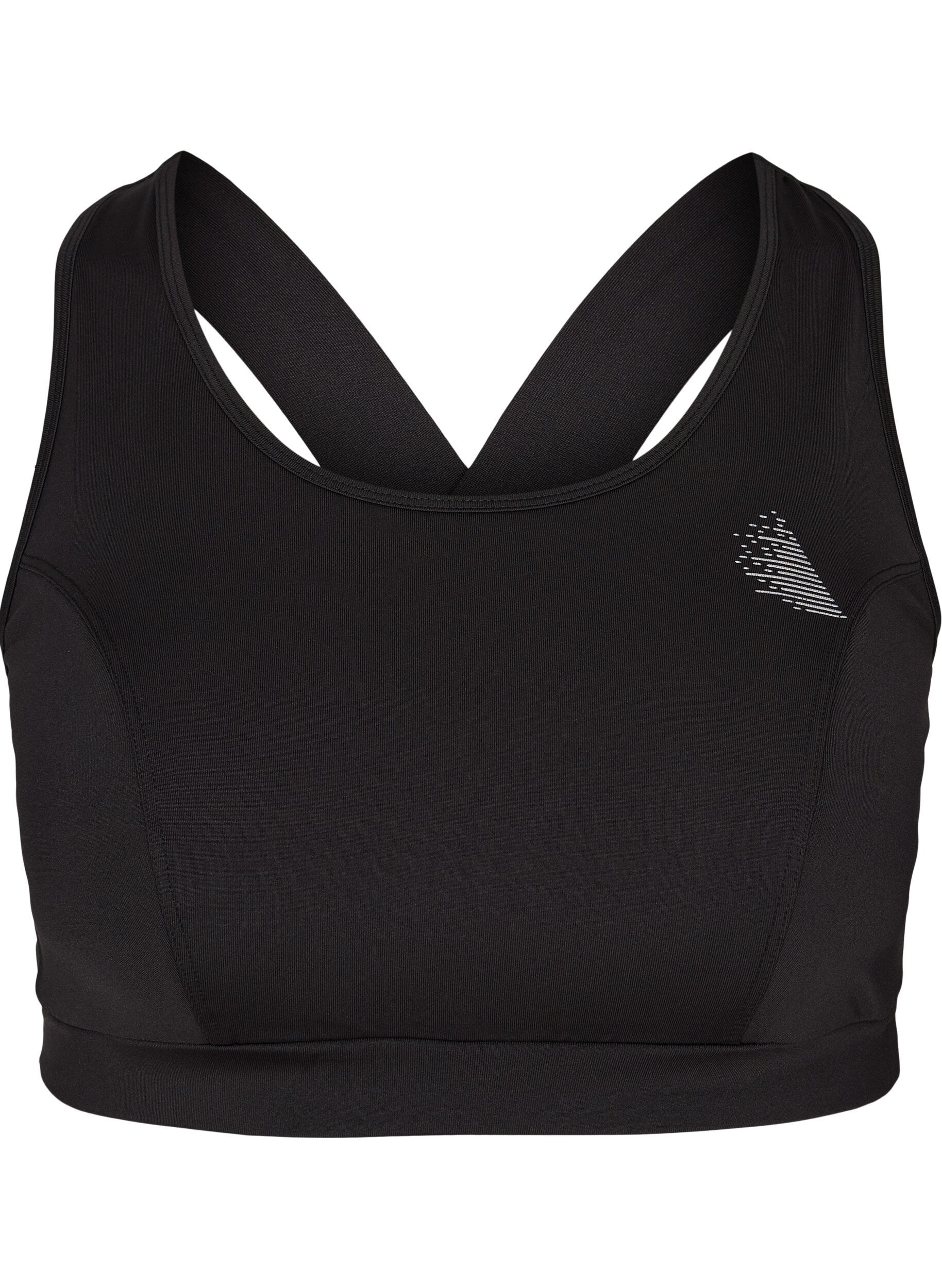 Zizzi Haut de sport uni avec dos crois&eacute;, Black, Packshot image number 0