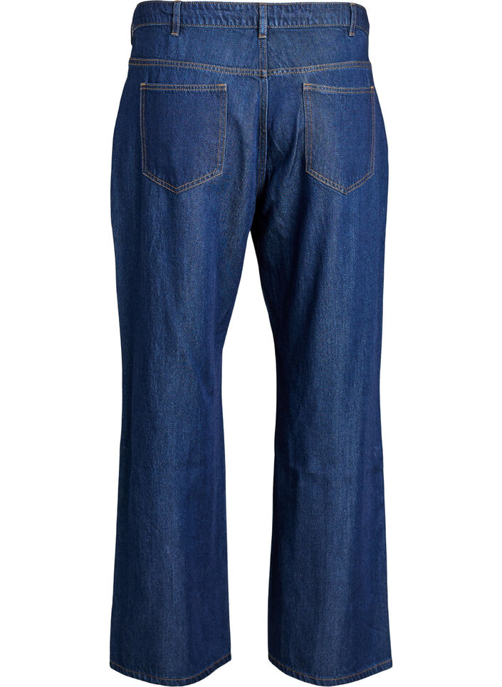 Jean large avec ceinture &agrave; nouer et taille haute, Bleu, Packshot image number 1