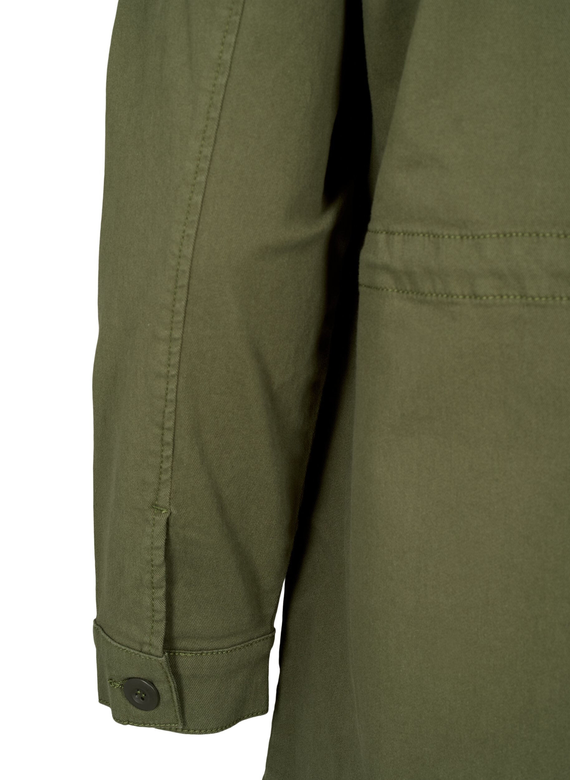 Zizzi Veste en toile &agrave; poches, Thyme, Packshot image number 4