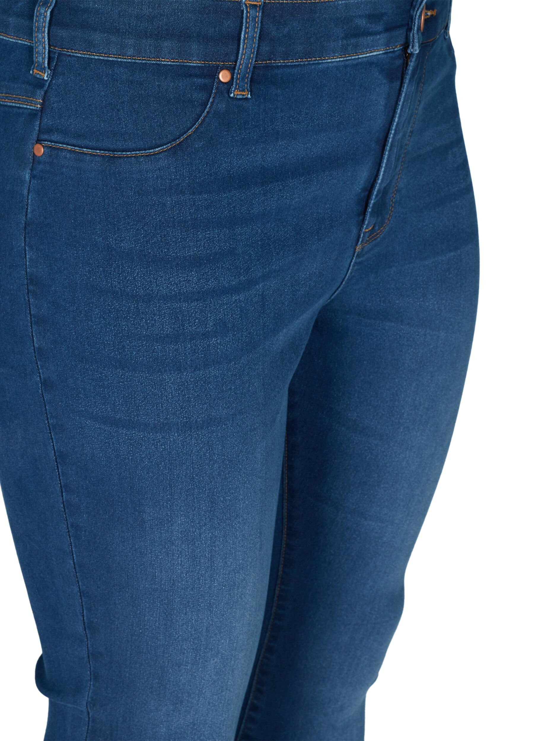 Zizzi Jegging en coton m&eacute;lang&eacute;, Blue denim, Packshot image number 2
