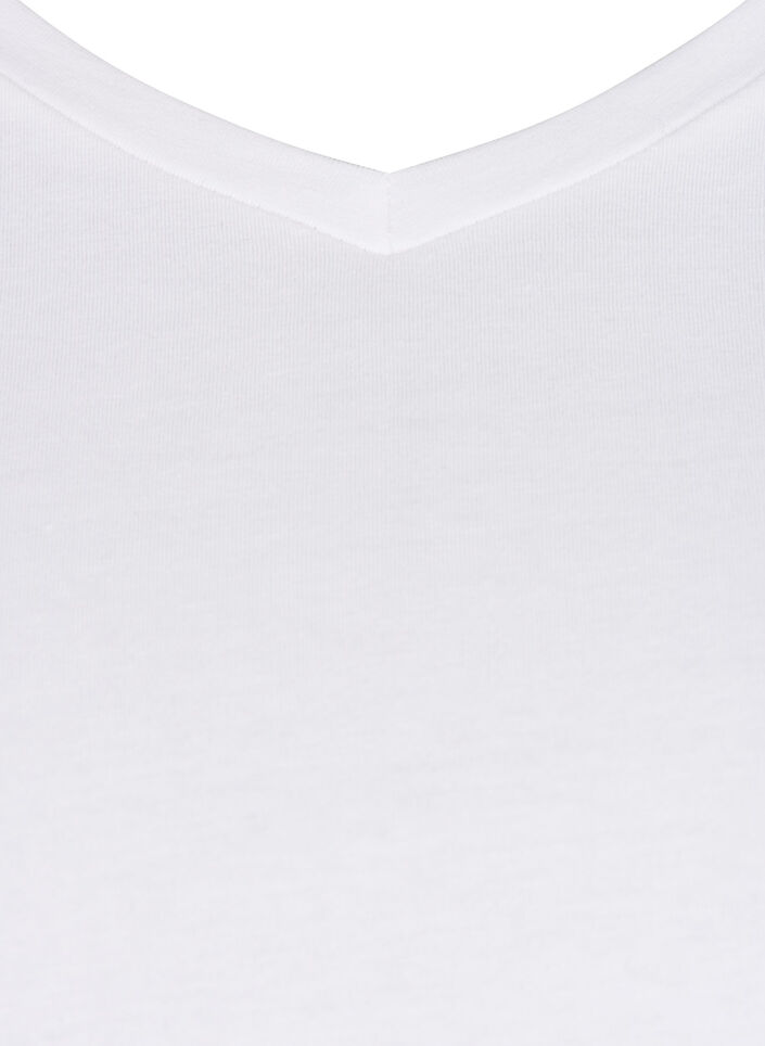 T-shirt basic uni en coton, Blanc, Packshot image number 2
