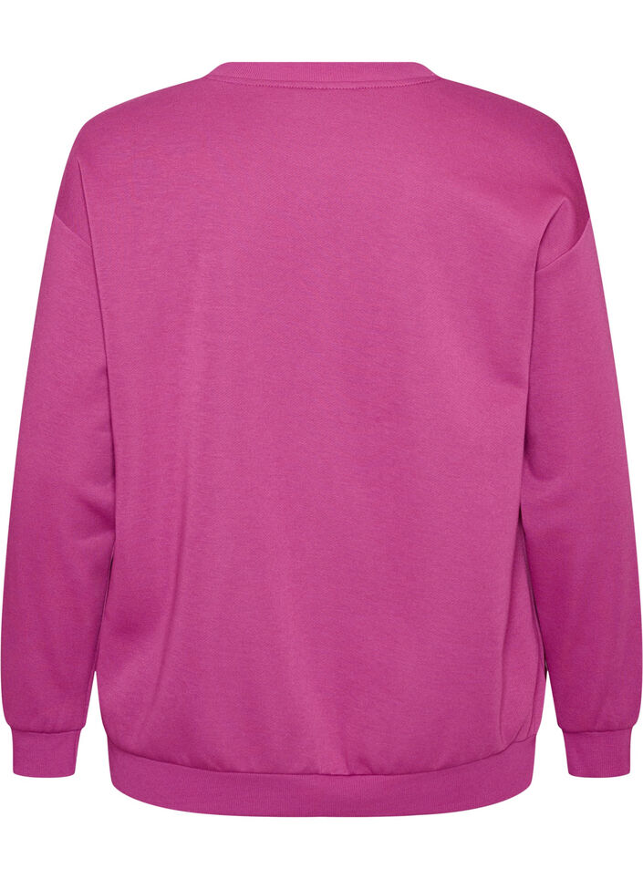 Sweat-shirt avec imprim&eacute; texte, Violet, Packshot image number 1
