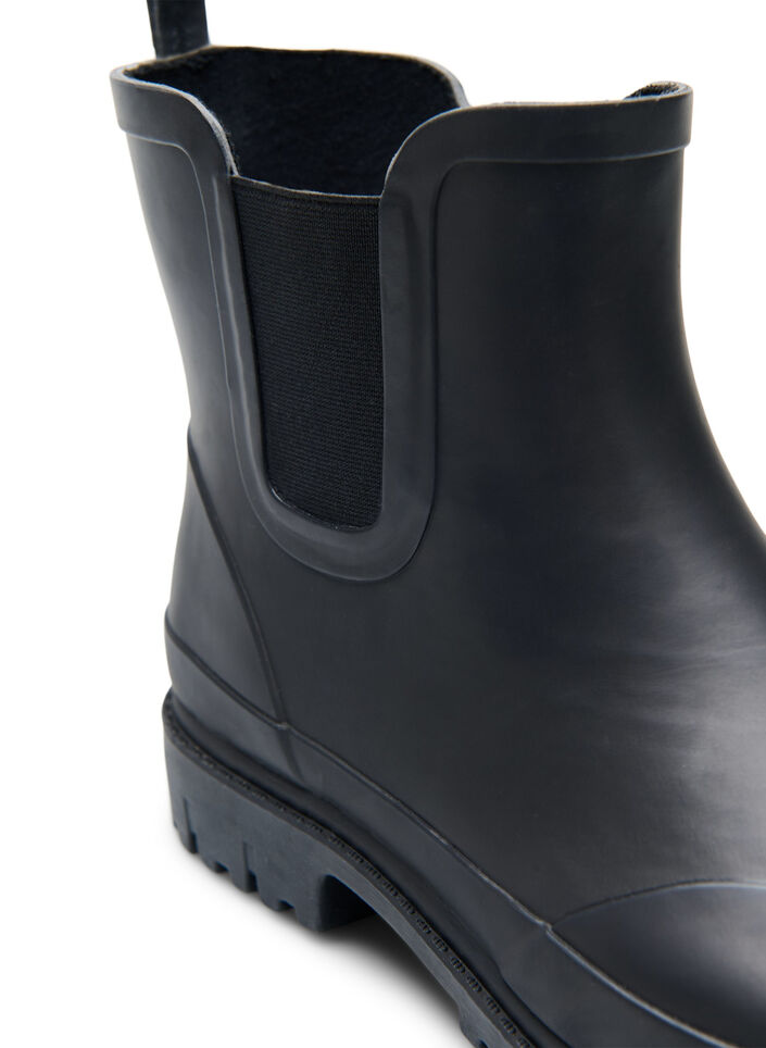 Bottes en caoutchouc à largeur courte et ajustée, Black, Packshot image number 3