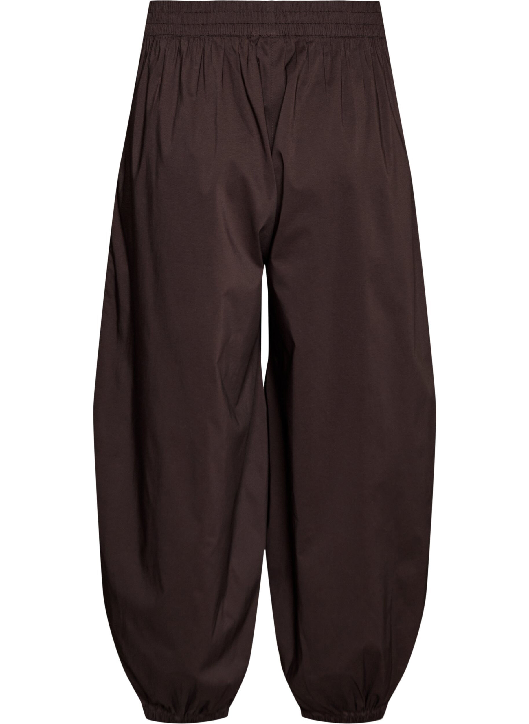 ZizziPantalon ballon avec poches et ceinture &eacute;lastique, Marron, Packshot image number 1