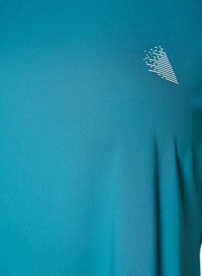 T-shirt de sport couleur unie, Bleu p&eacute;trole, Packshot image number 2