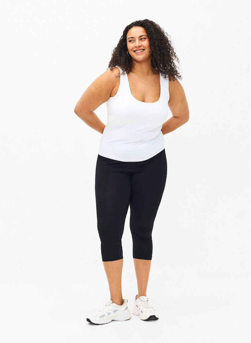 FLASH - 2-pack leggings 3/4 en coton, Noir, Model image number 1