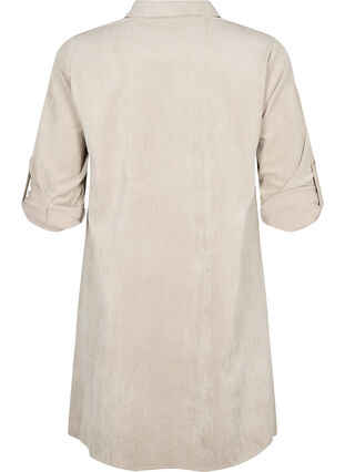 Robe en velours avec fermeture Éclair et manches 3/4, Feather Gray, Packshot image number 1