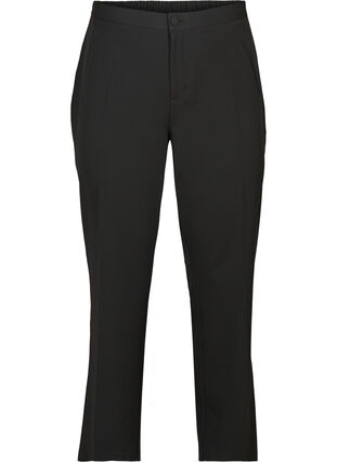Pantalon classique taille élastiquée, Black, Packshot image number 0