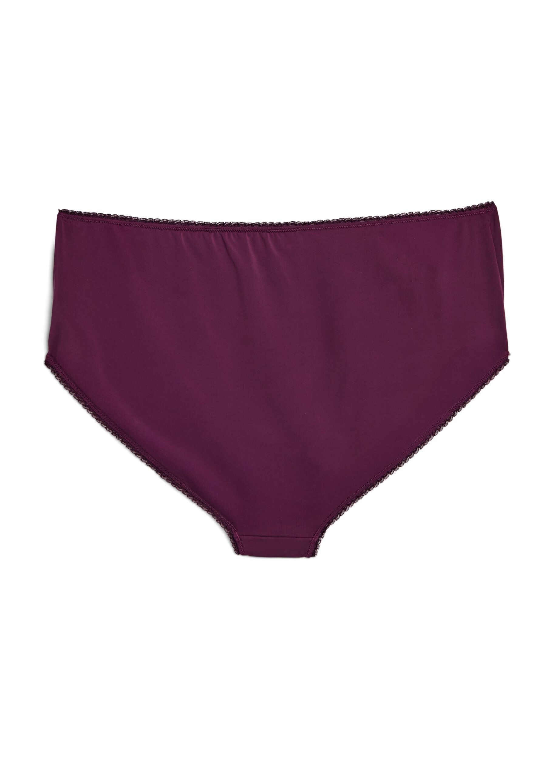 Zizzi Culotte brief en microfibre avec broderies florales, Violet, Packshot image number 1