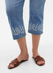 Culotte Amy taille haute avec broderie, Light blue denim, Model image number 3