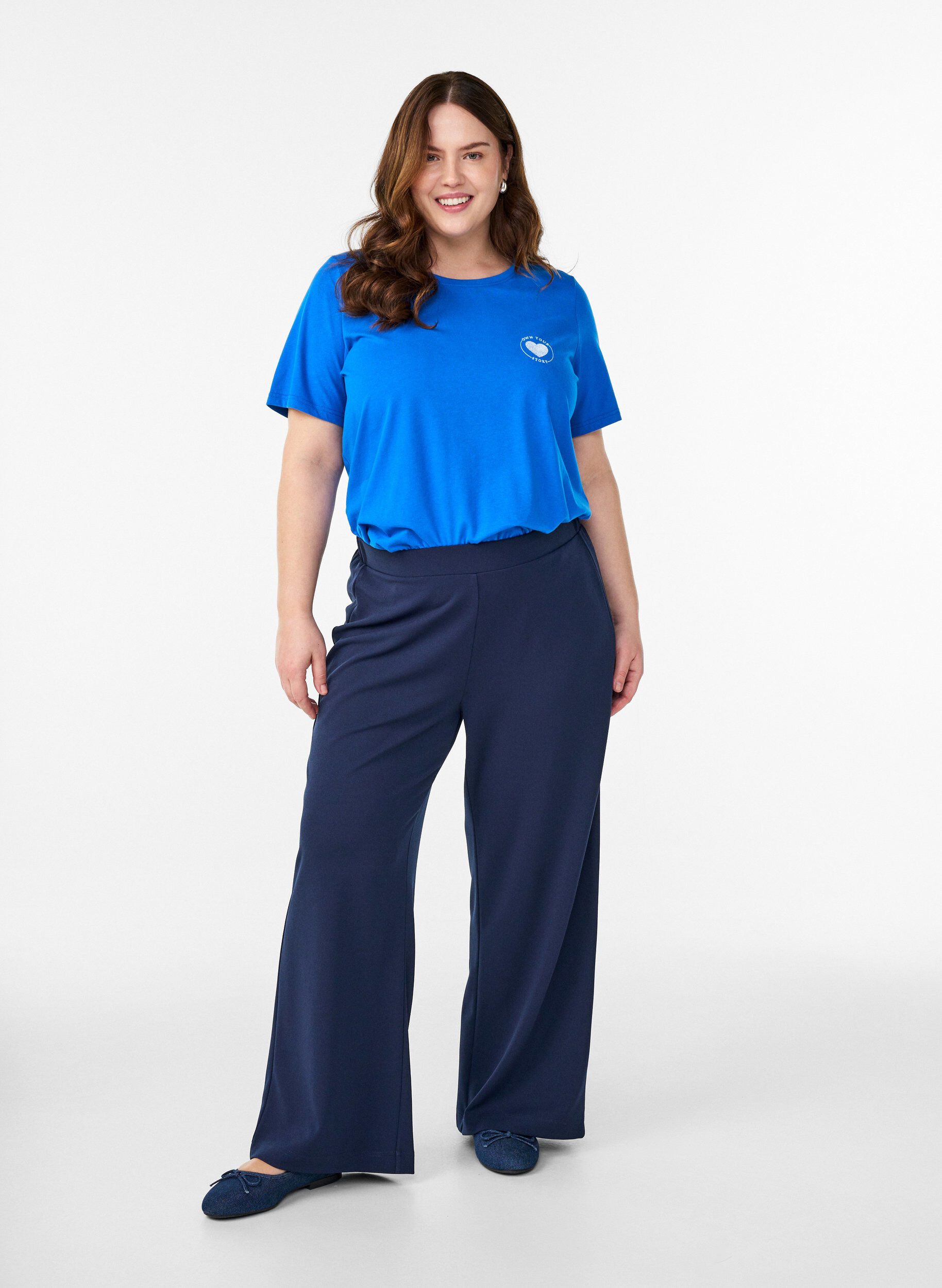 Pantalon ample, Bleu, Model
