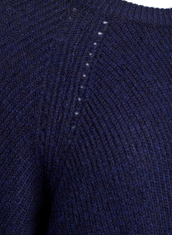 Pull c&ocirc;tel&eacute; &agrave; manches 3/4, Bleu, Packshot image number 3