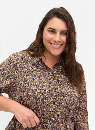 FLASH - Robe chemise à imprimé floral, Multi Ditsy, Model image number 2