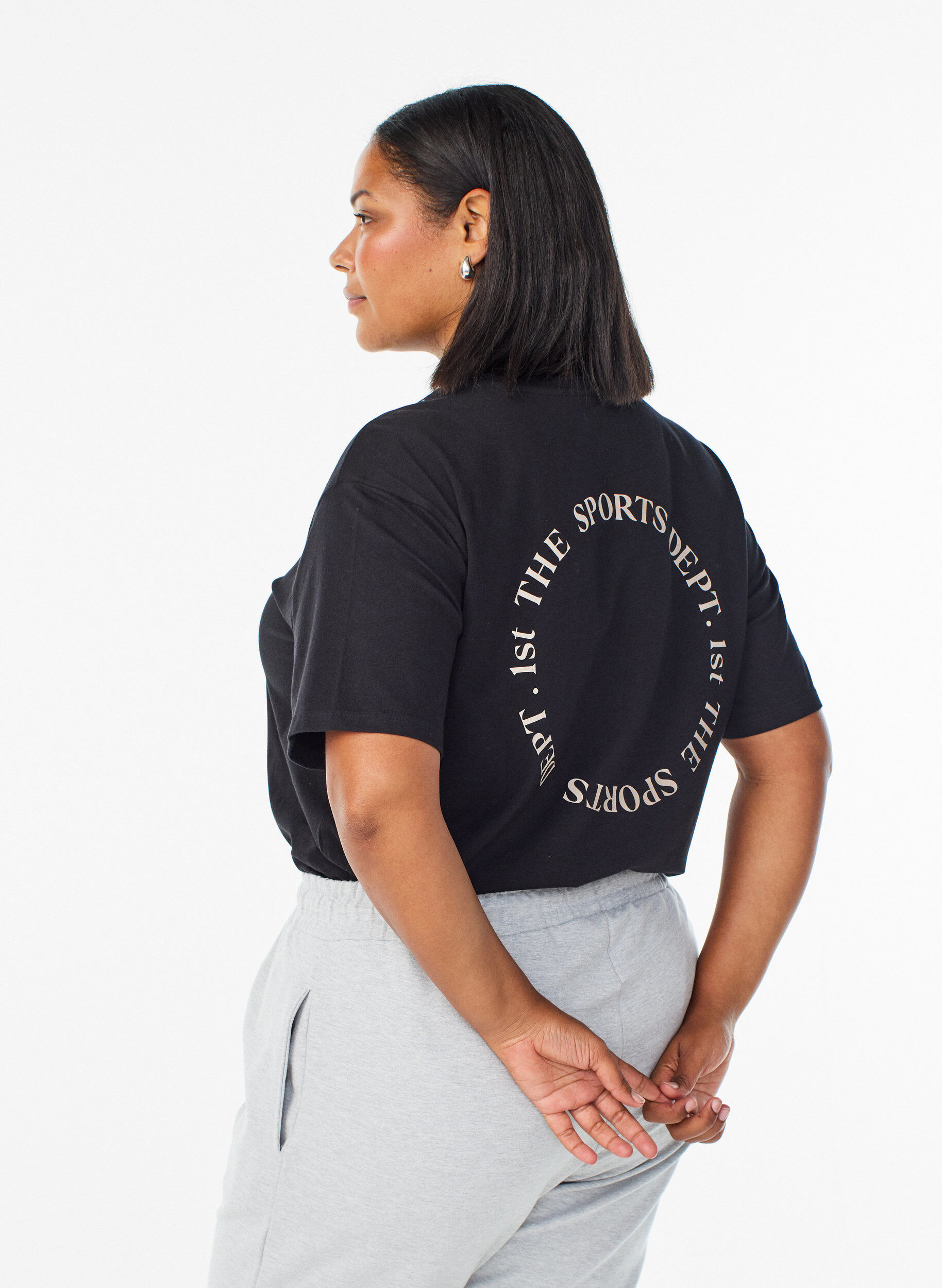 ZizziT-shirt sportif en coton bio, Noir, Model image number 2