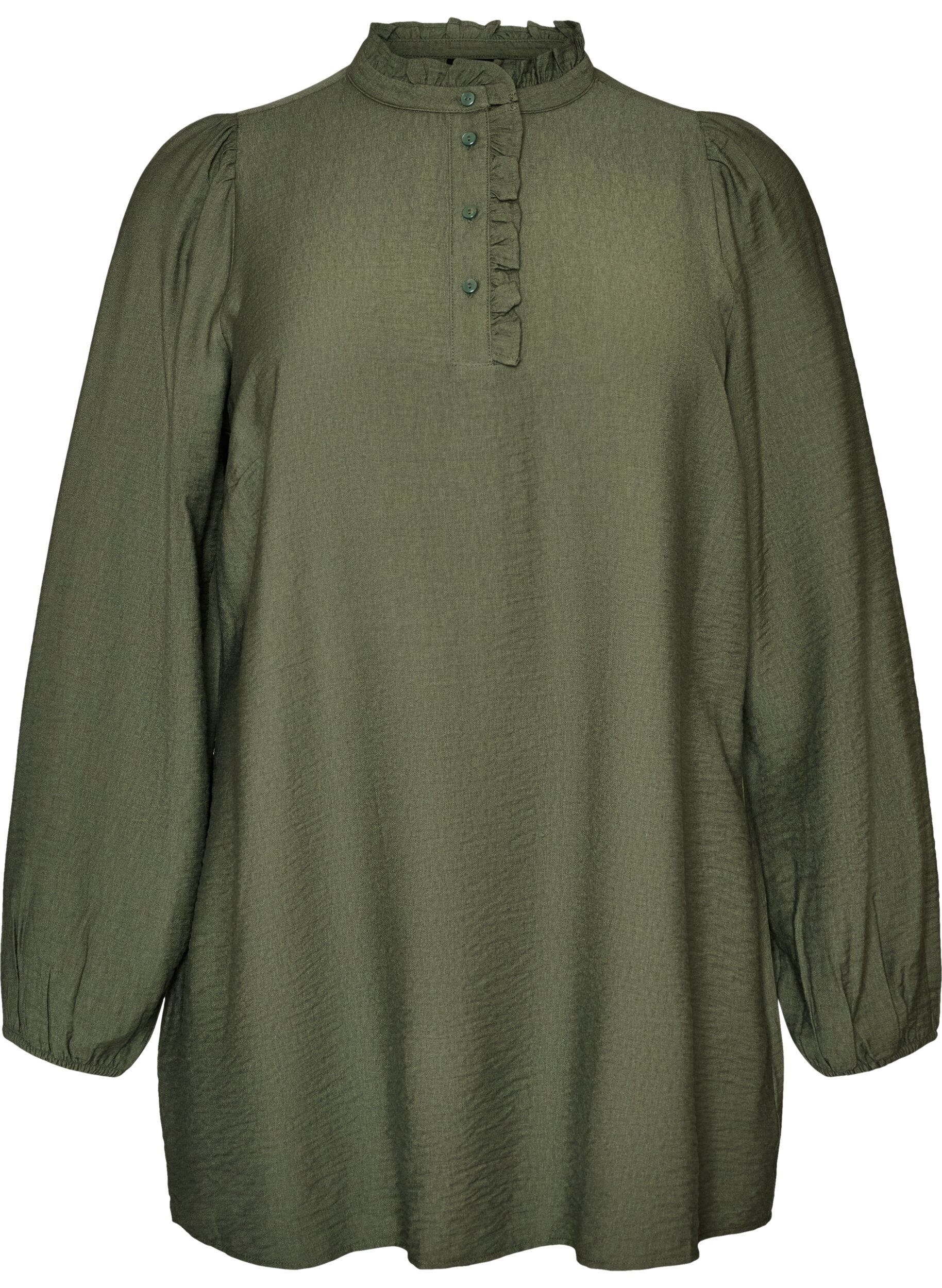 Tunique en viscose avec volants et boutons