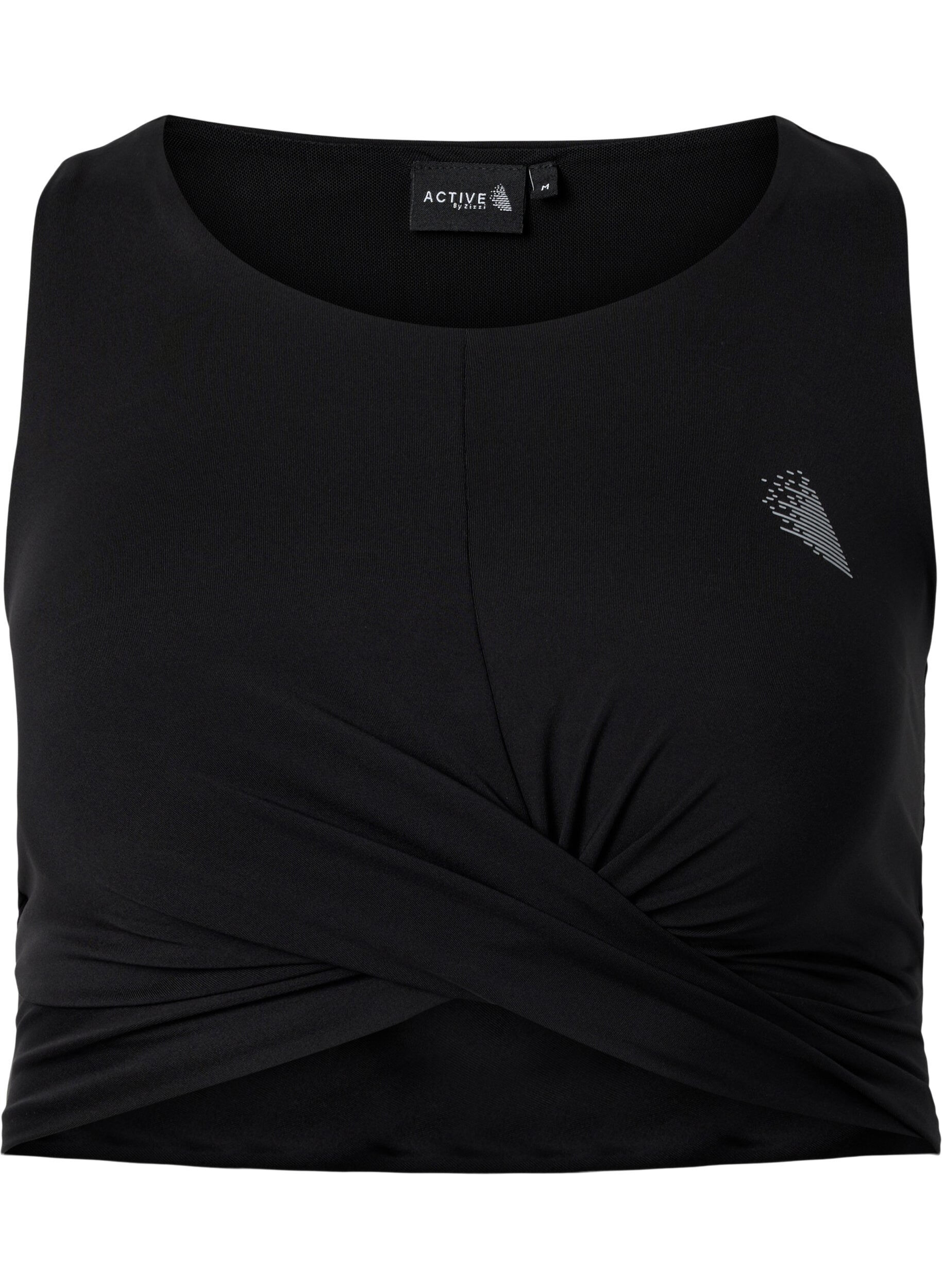 Zizzi Soutien-gorge de sport avec d&eacute;tail crois&eacute;, Black, Packshot image number 0
