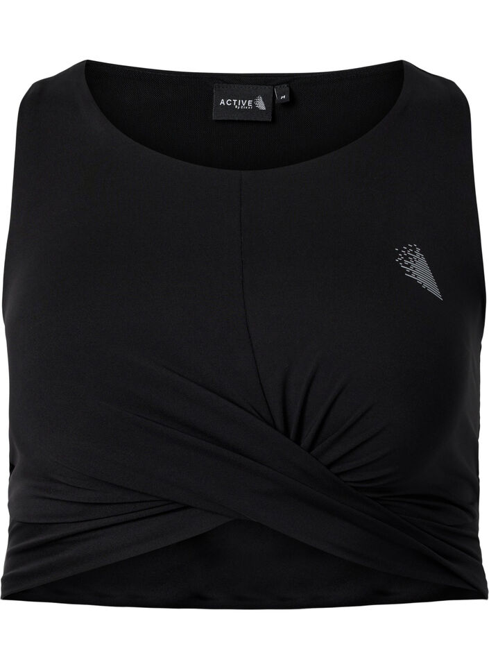 Soutien-gorge de sport avec détail croisé, Black, Packshot image number 0