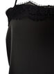 Haut long en satin bord&eacute; de dentelle, Noir, Packshot image number 2