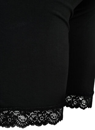 Short cycliste de grossesse avec bordure en dentelle, Black, Packshot image number 3