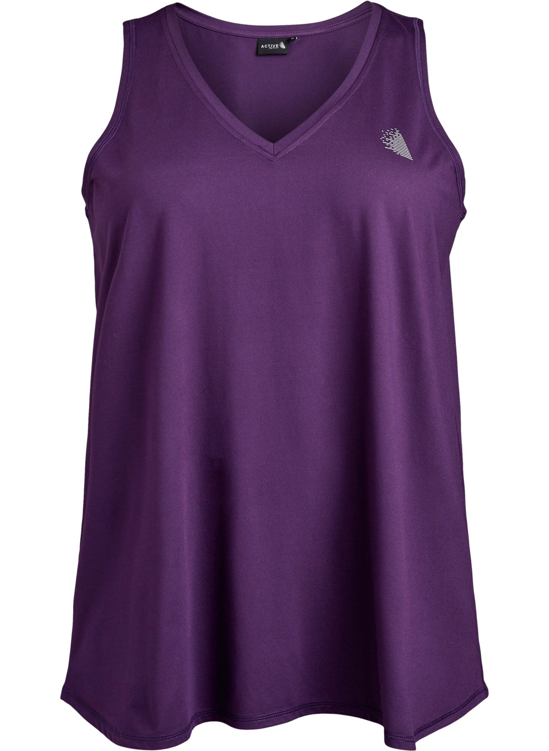 ZizziTop de sport avec col en V, Violet, Packshot image number 0