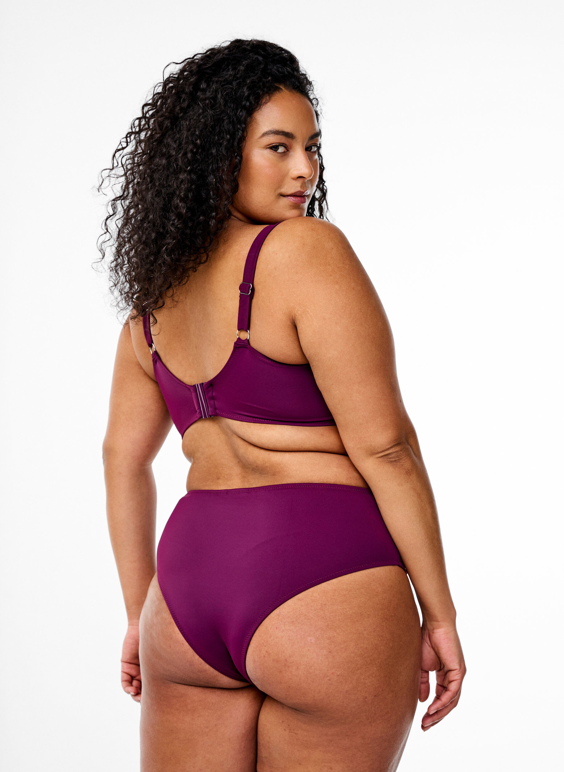 Zizzi Bikini br&eacute;silien avec taille r&eacute;guli&egrave;re, Violet, Model image number 1