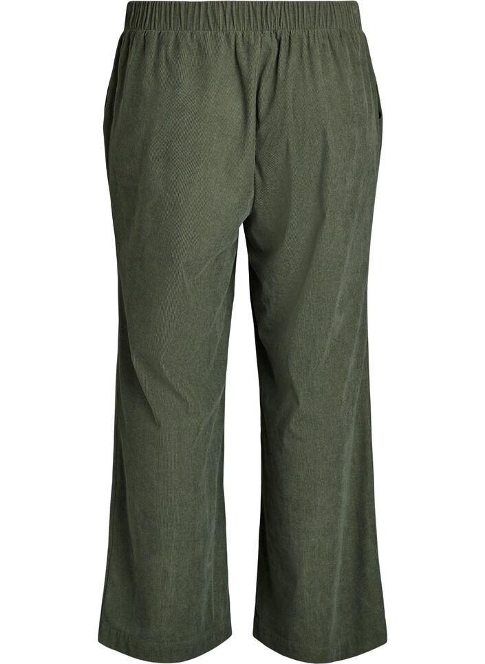 Pantalon ample en velours, Vert, Packshot image number 1