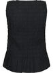 Top sans manches en coton et lin avec smocks, Noir, Packshot image number 1