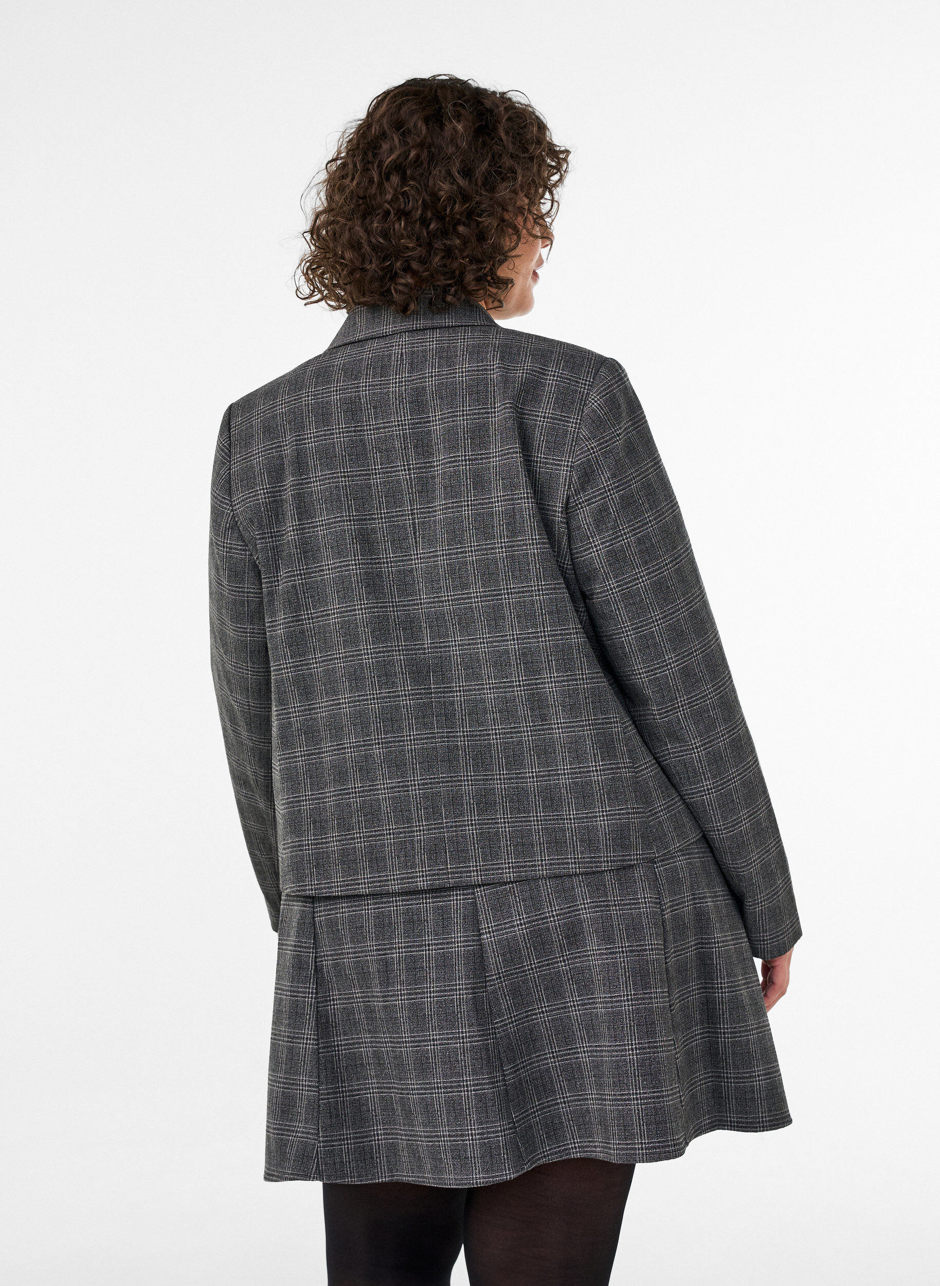 ZizziBlazer court &agrave; carreaux, Gris anthracite, Model image number 2
