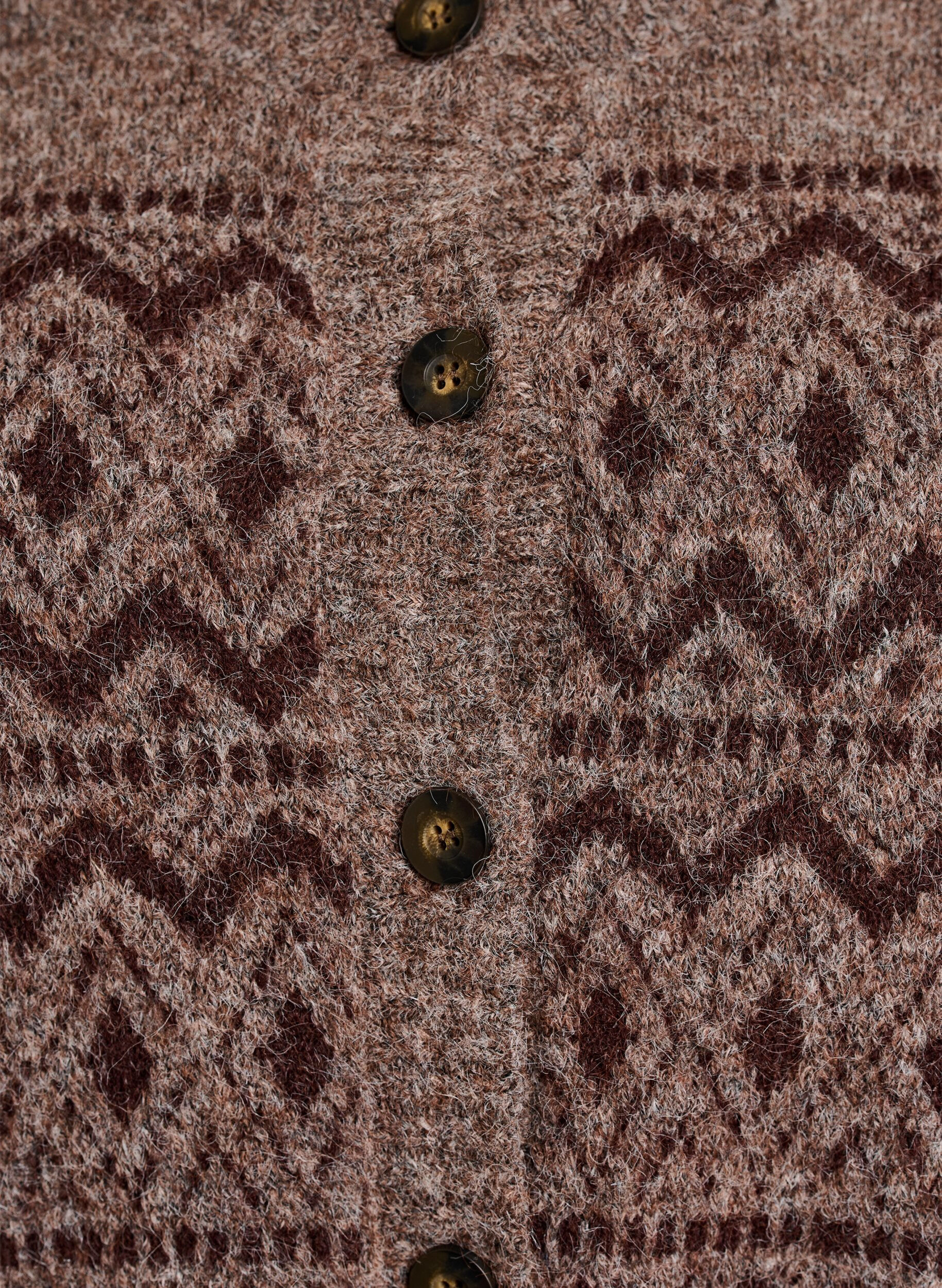 ZizziCardigan &agrave; motif jacquard, Marron, Packshot image number 2