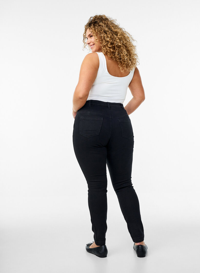 Jeggings en m&eacute;lange de coton, Noir, Model image number 1