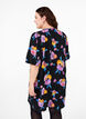 Robe à manches courtes bouffantes et à imprimé floral, Black w. flower AOP, Model image number 1