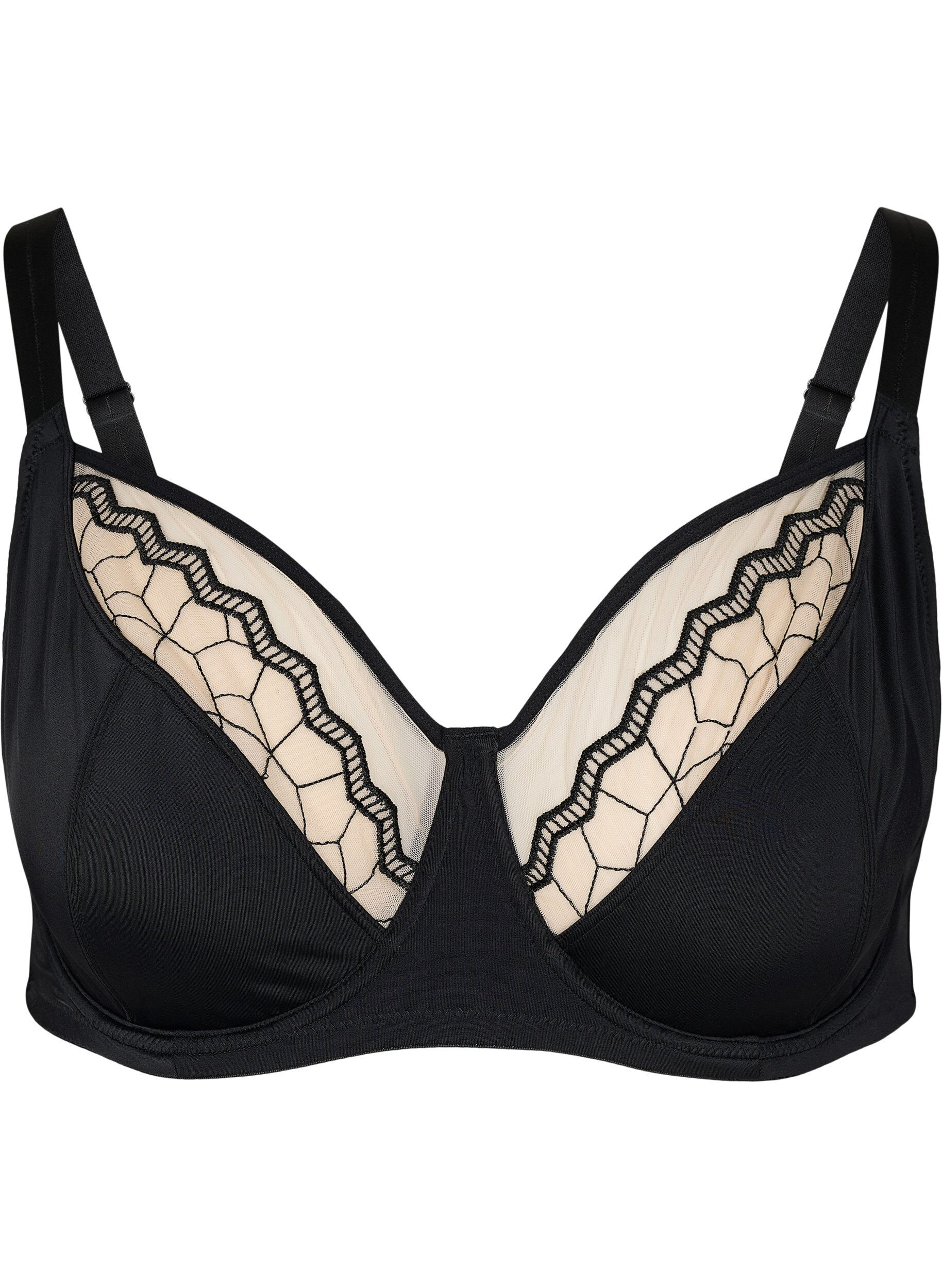 Zizzi Soutien-gorge &agrave; armatures avec motif, Black, Packshot image number 0