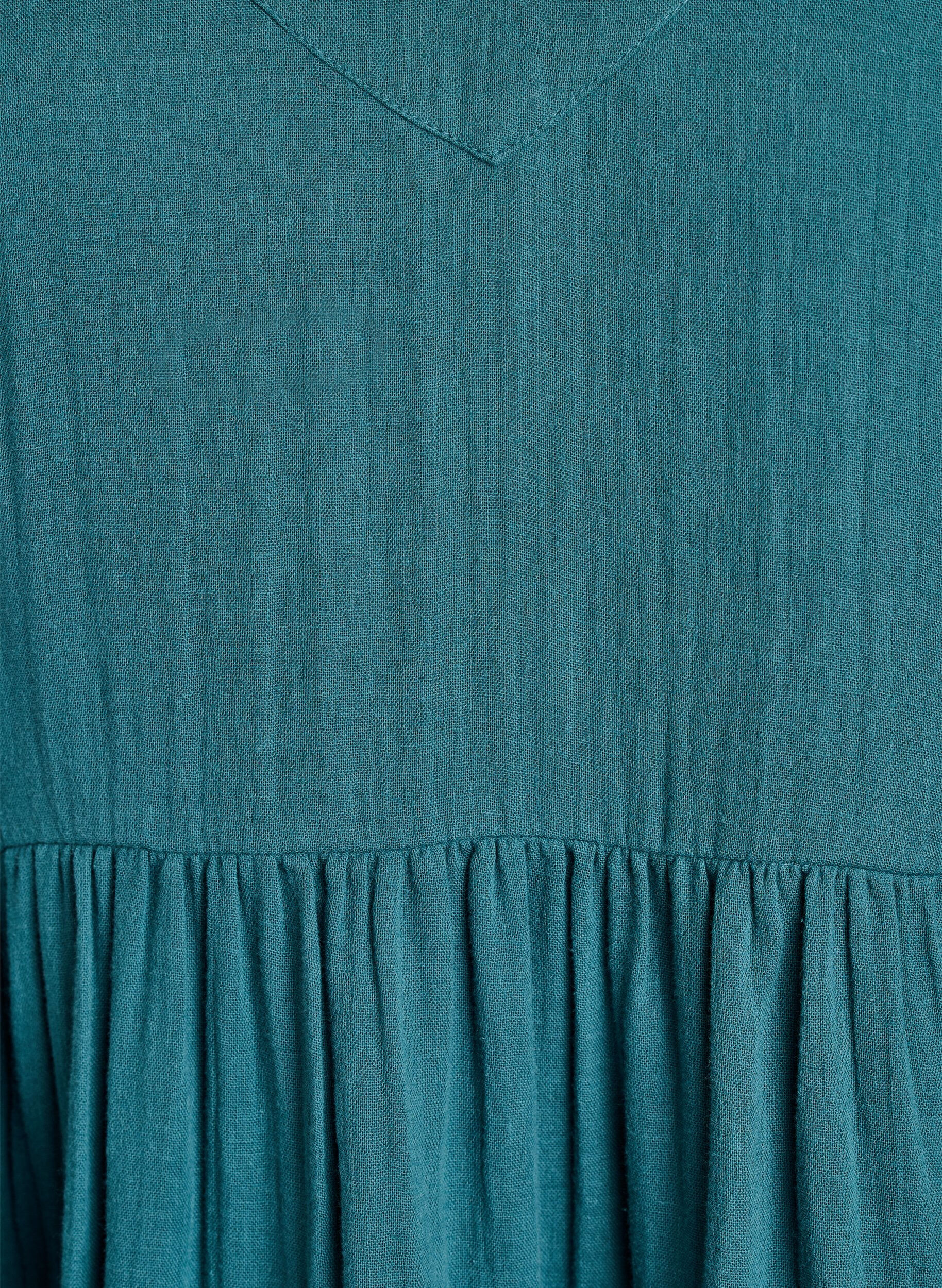 Zizzi Robe de plage en coton avec des bretelles fines, Vert fonc&eacute;, Packshot image number 2