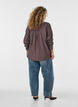 Chemise en viscose avec des boutons dor&eacute;s, Marron, Model image number 2