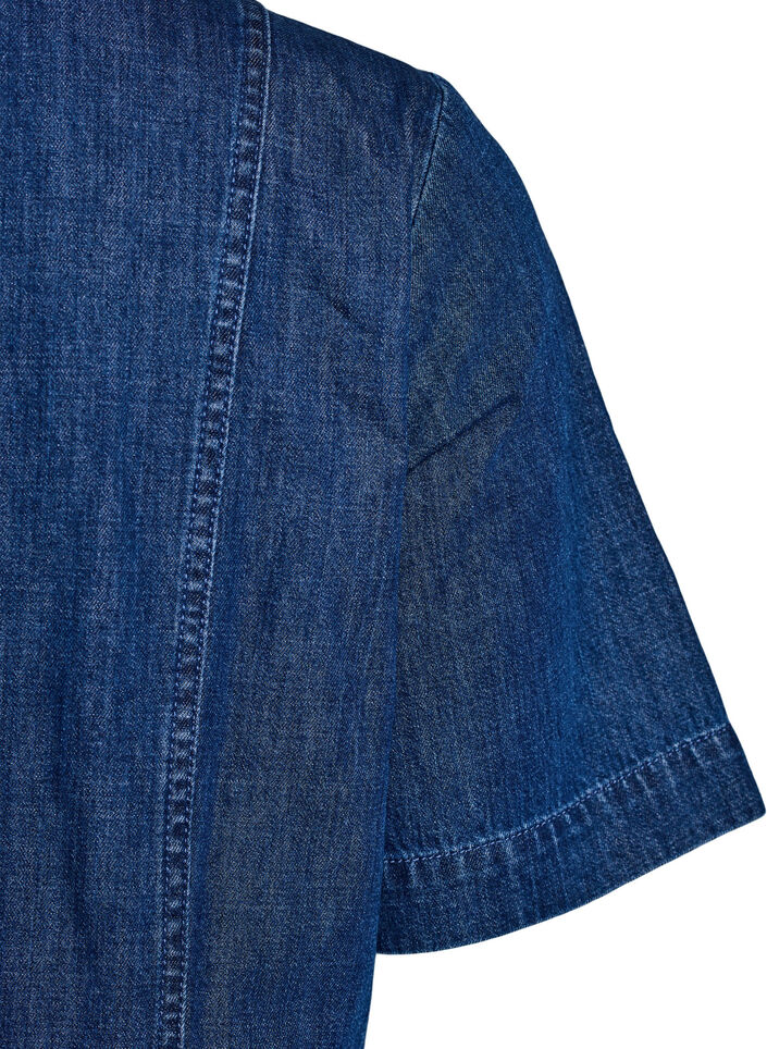 Robe-chemise en denim mi-longue, Bleu, Packshot image number 4