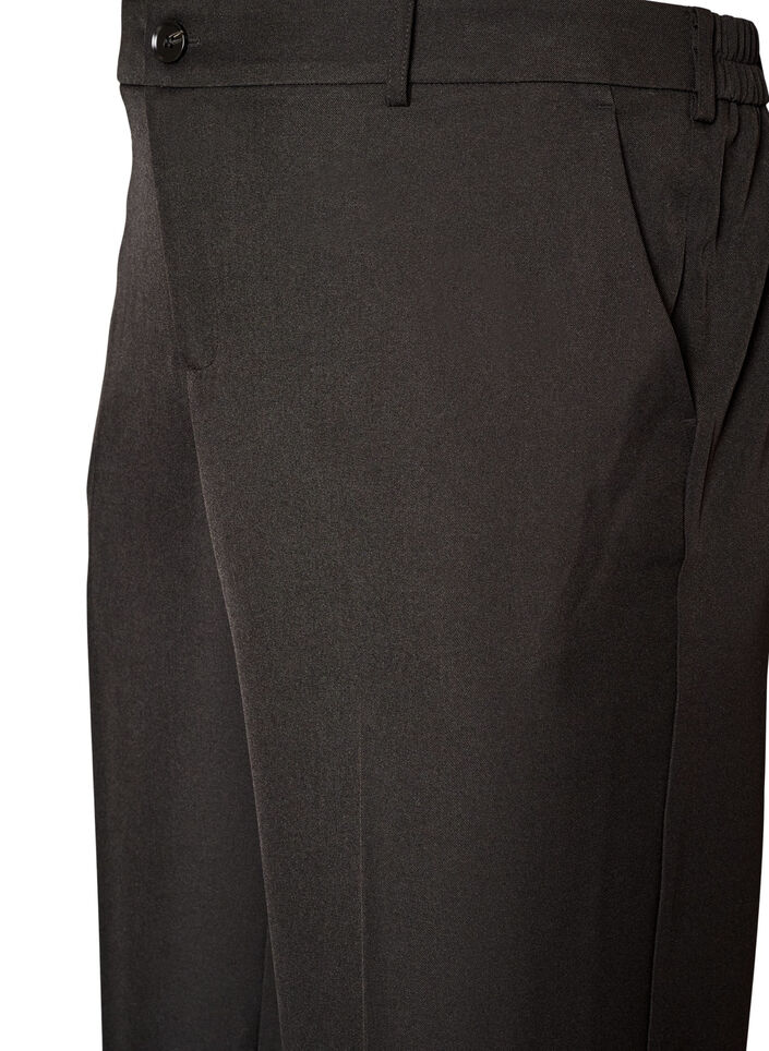 Pantalon tailleur taille haute &agrave; coupe droite, Noir, Packshot image number 2
