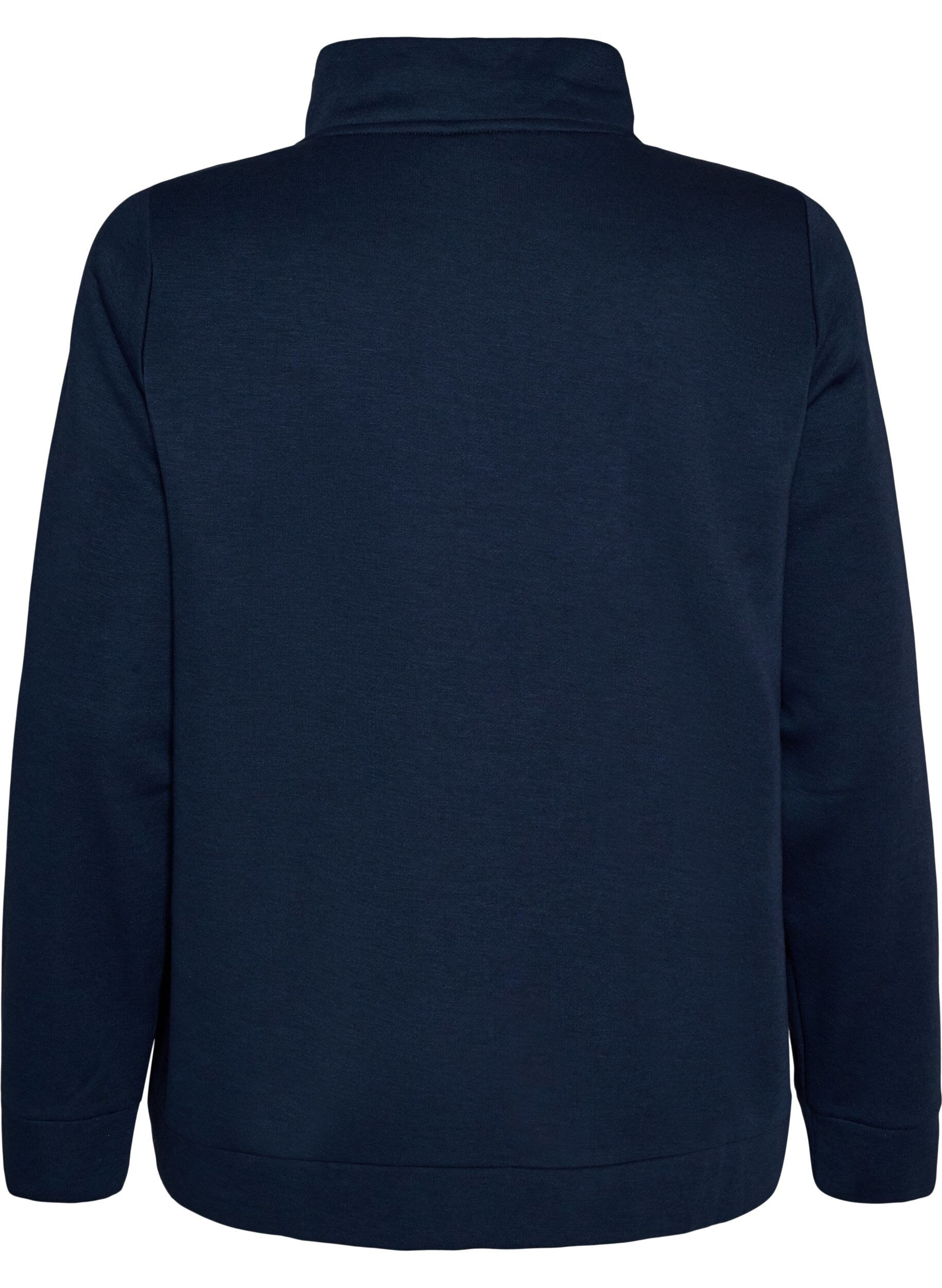 ZizziSweat-shirt avec col montant et fermeture zipp&eacute;e, Bleu, Packshot image number 1