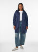 Sweat &agrave; capuche long avec zip et poches, Bleu, Model image number 1