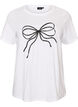 T-shirt en coton biologique avec motif d&eacute;coratif, Blanc, Packshot image number 0