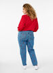Jeans Mille coupe Mom avec broderies, Bleu Clair, Model image number 1
