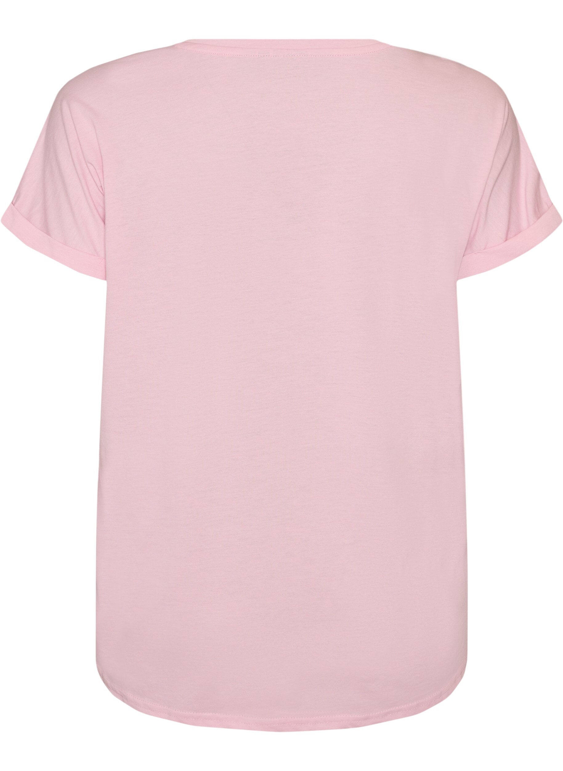 ZizziT-shirt &agrave; manches courtes en coton m&eacute;lang&eacute;, Rose, Packshot image number 1